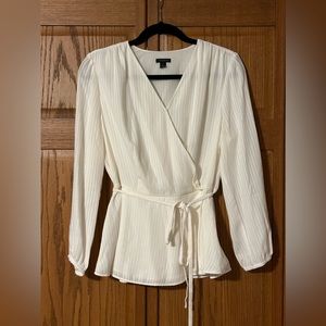 Ann Taylor wrap blouse.  Very flattering.